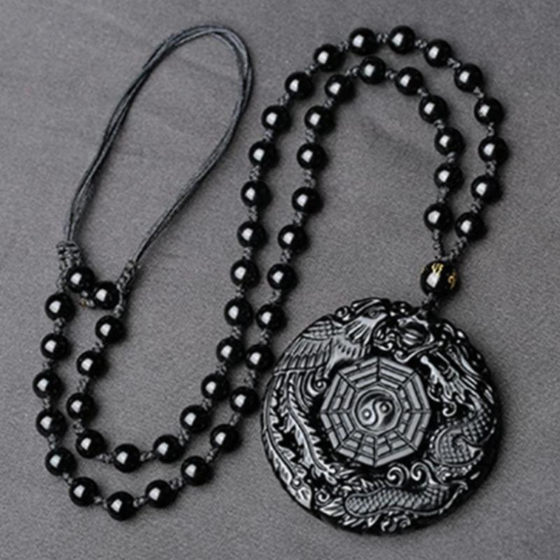 Ronde Yin Yang Obsidiaan Ketting Myspirituals