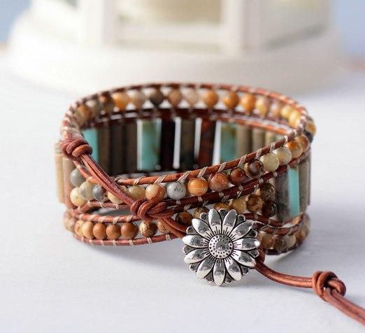 Lederen Bohemian Armband - Handgemaakt Myspirituals