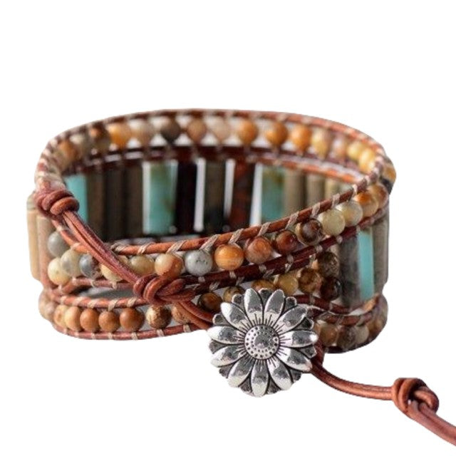 Lederen Bohemian Armband - Handgemaakt Myspirituals