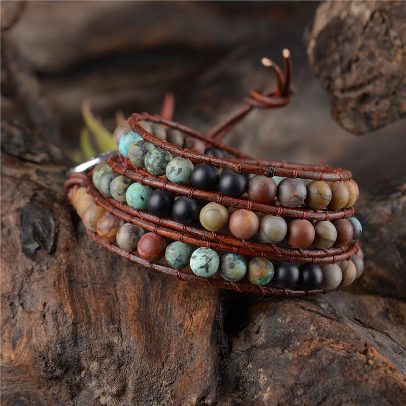 Leren Bohemian Wikkelarmband - Handgemaakt Myspirituals