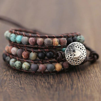 Leren Bohemian Wikkelarmband - Handgemaakt Myspirituals