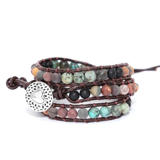 Leren Bohemian Wikkelarmband - Handgemaakt Myspirituals