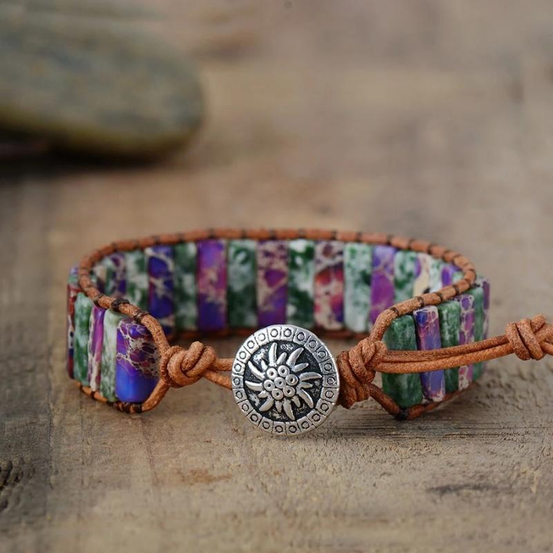 Paarse Jaspis Chakra Armband - Handgemaakt Myspirituals