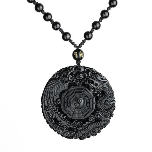 Ronde Yin Yang Obsidiaan Ketting Myspirituals