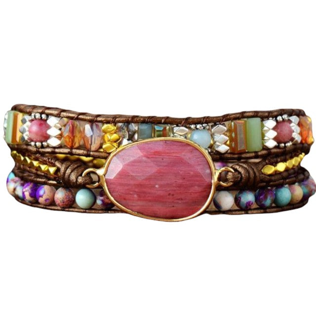 Roze Bohemian Wikkelarmband Myspirituals