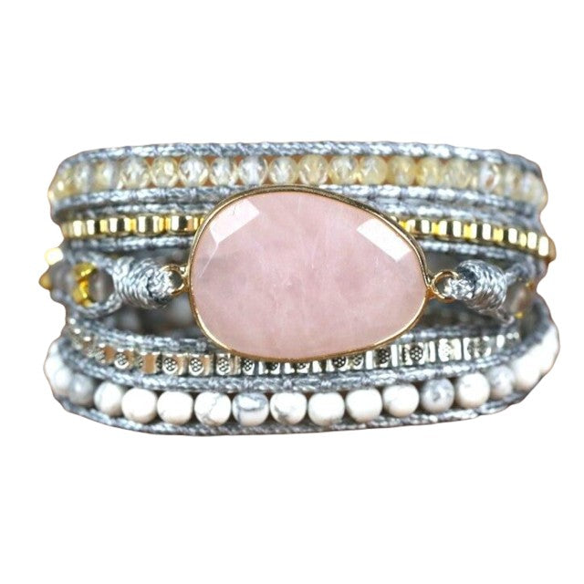 Rozenkwarts Wikkelarmband Myspirituals
