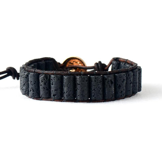 Zwarte Lavasteen Armband m/v Myspirituals